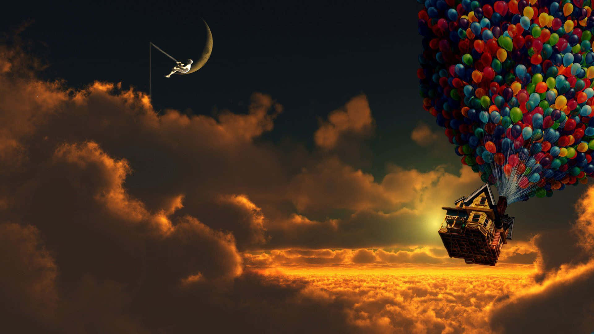 "Adventurous Journey on Up Movie Balloon House" Wallpaper