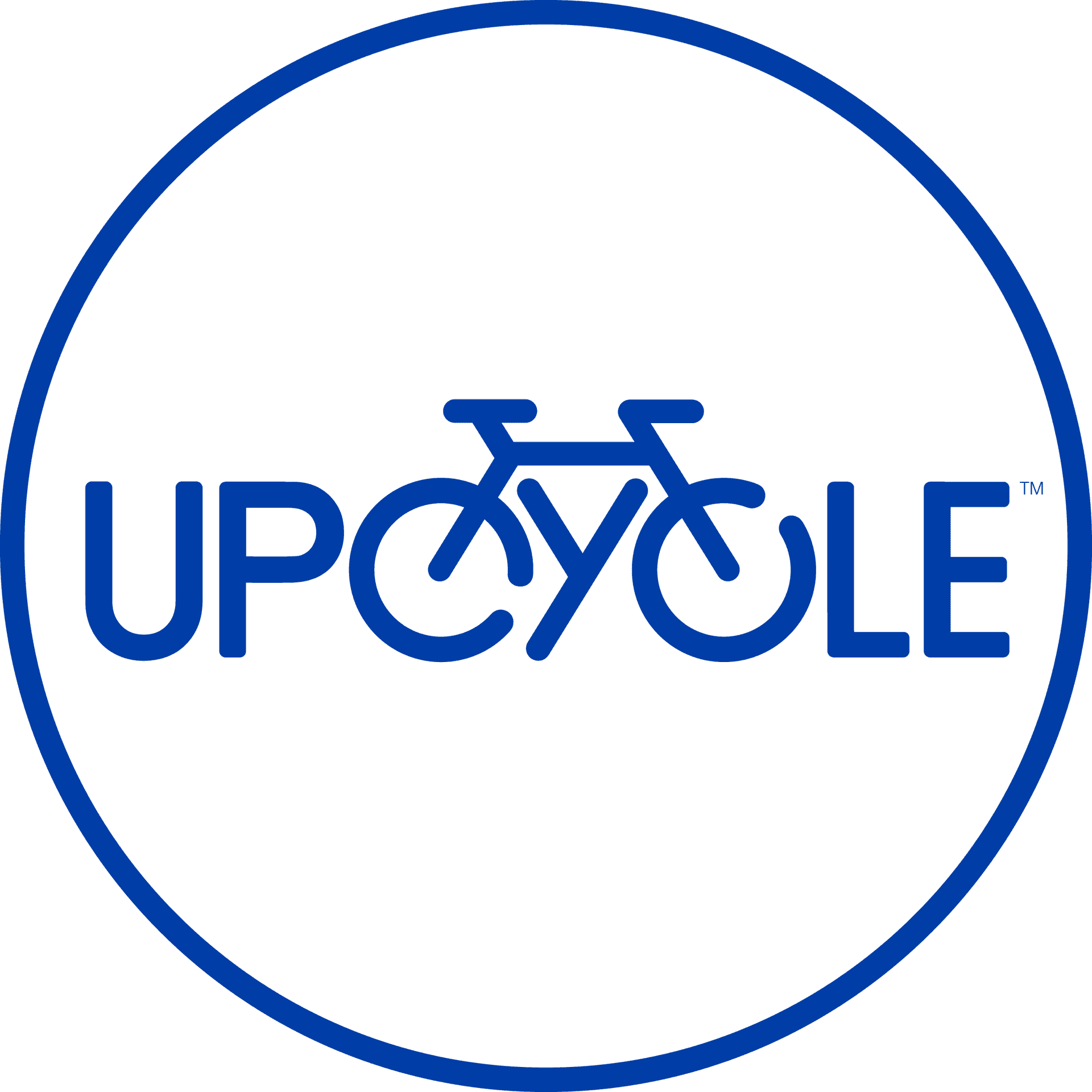 Upcycle Logowith Bicycleand Circle Outline PNG