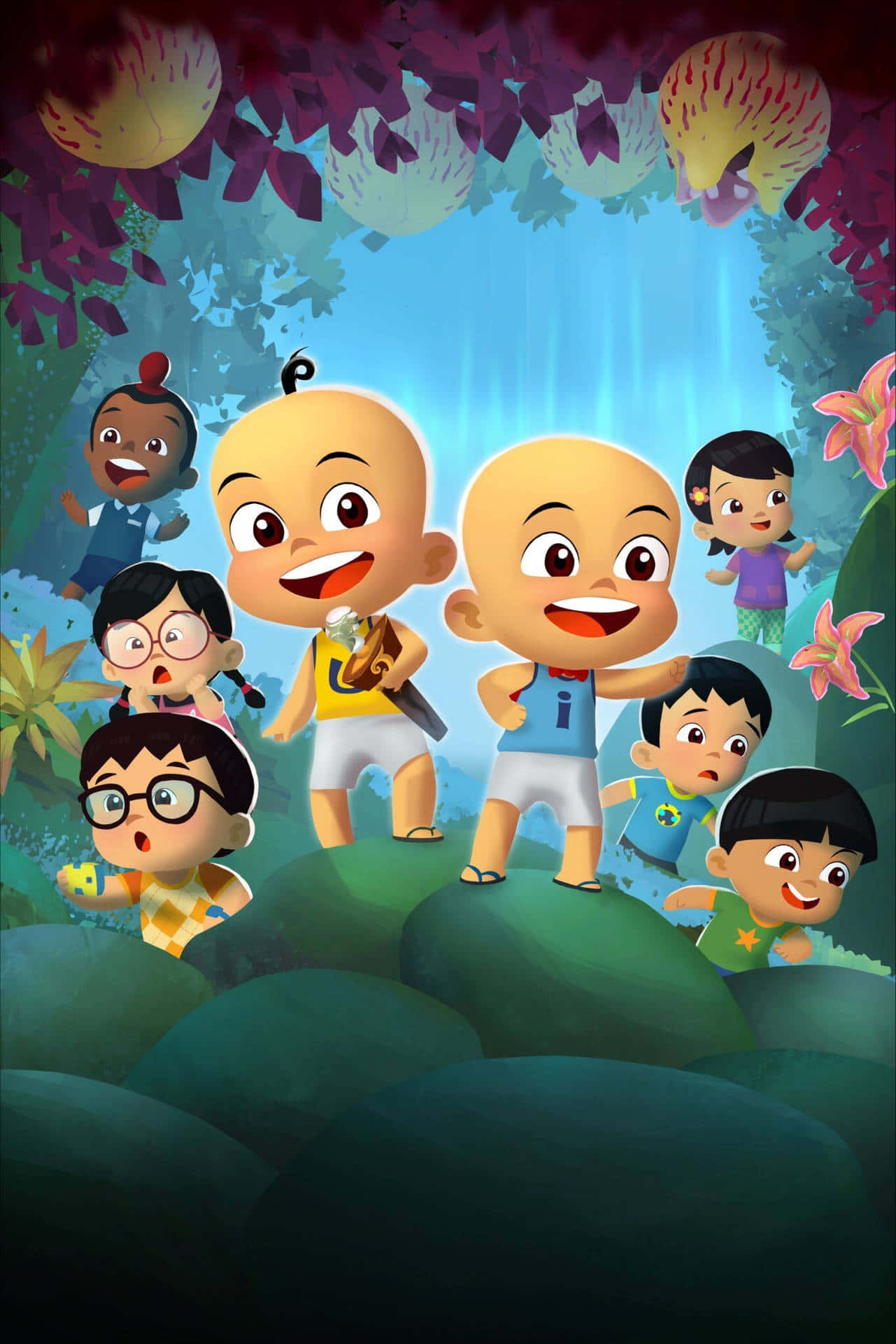 A Cartoon Of Children In A Forest