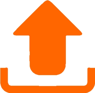 Upload Icon Orange Arrow PNG