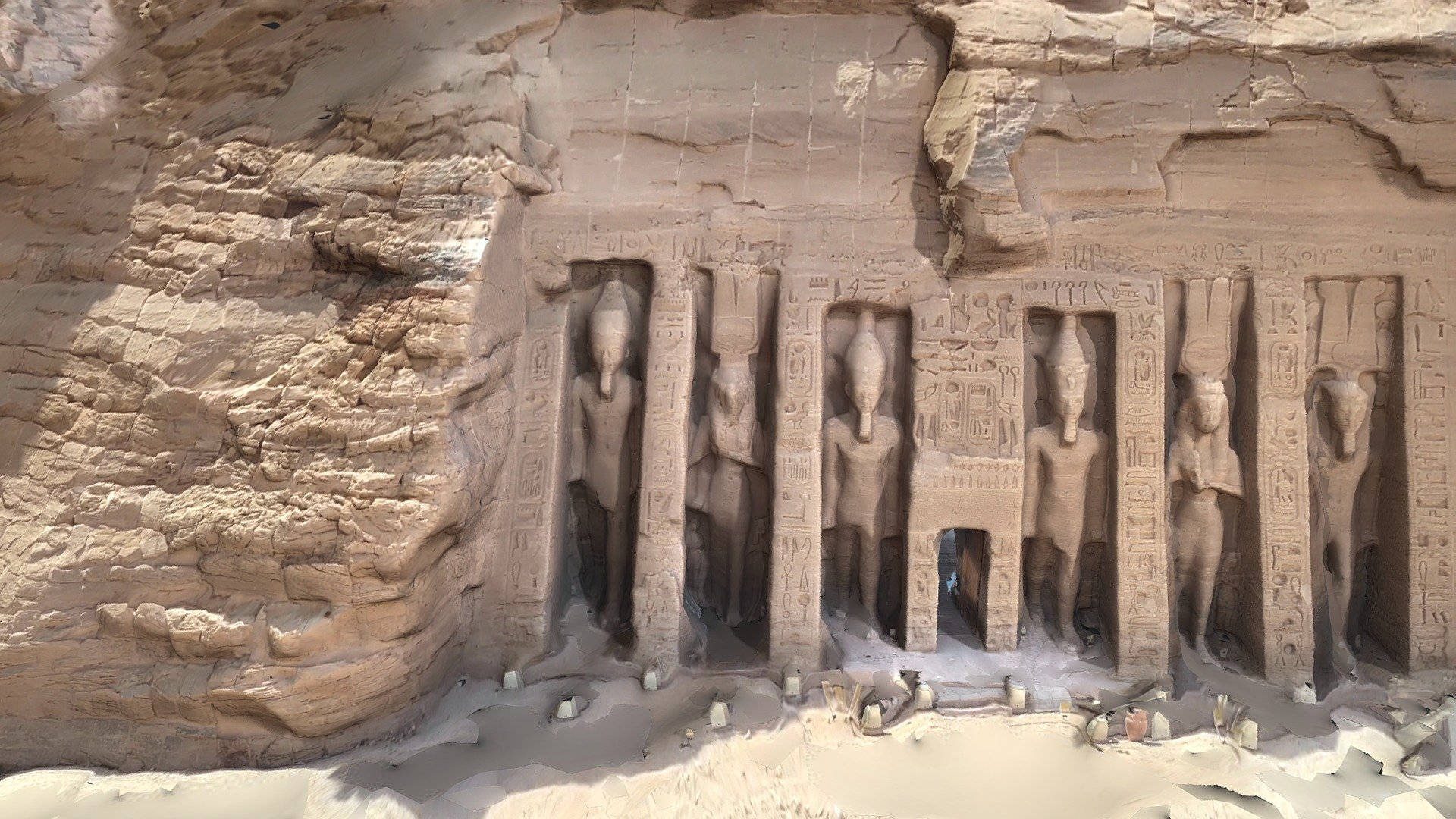Upper View Of The Small Temple Of Abu Simbel Wallpaper