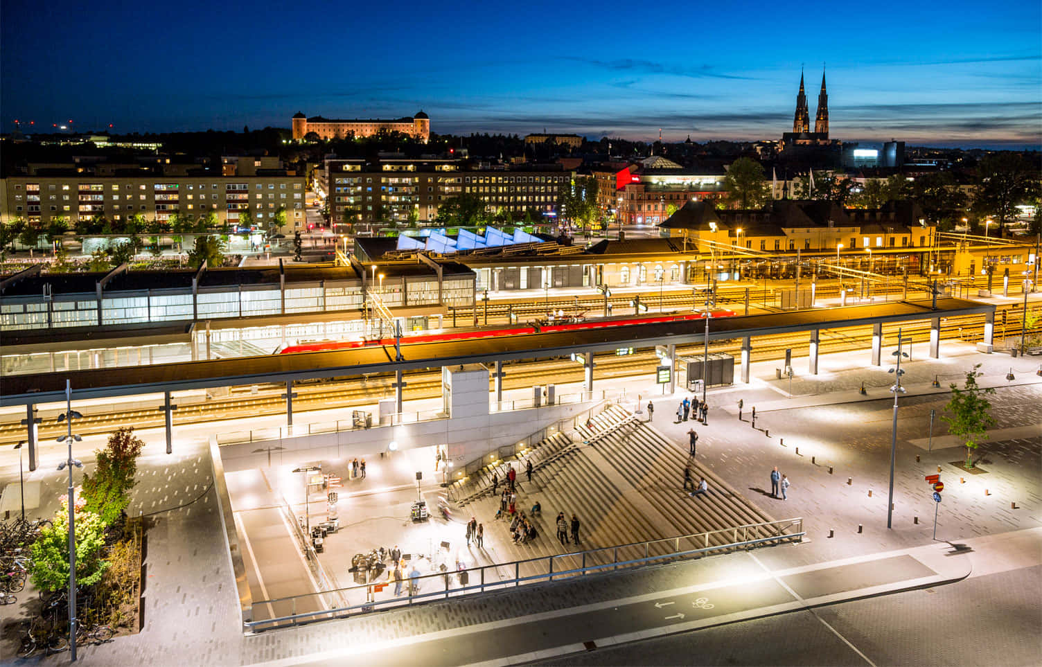 Uppsala Evening Train Station View Wallpaper