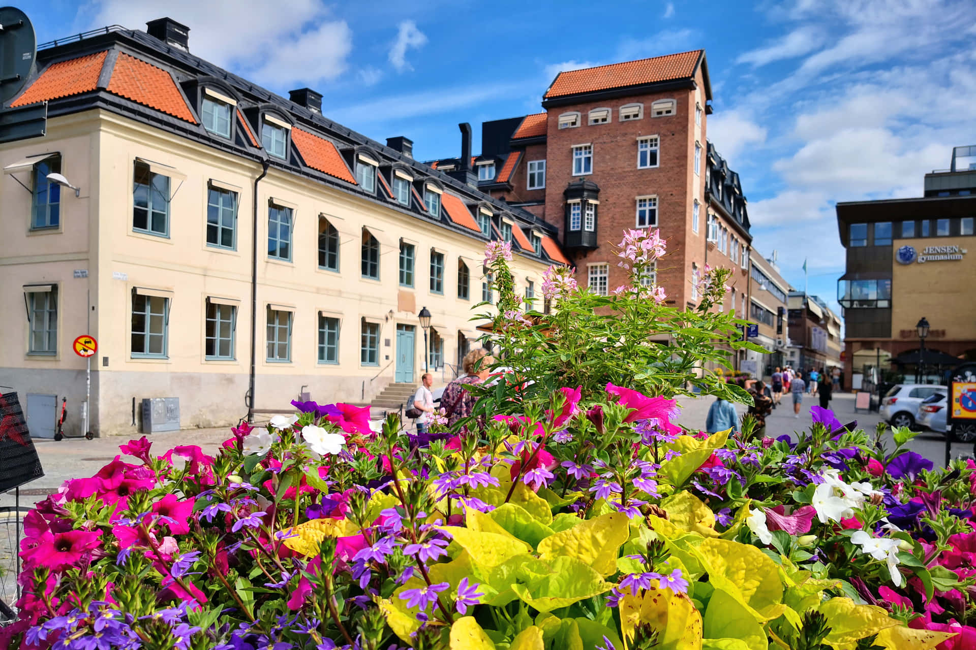 Uppsala Zweden Zomer Straatscene Achtergrond