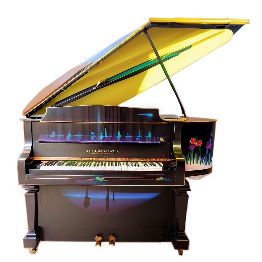 Upright Piano With Custom Paint Job Png 06272024 PNG