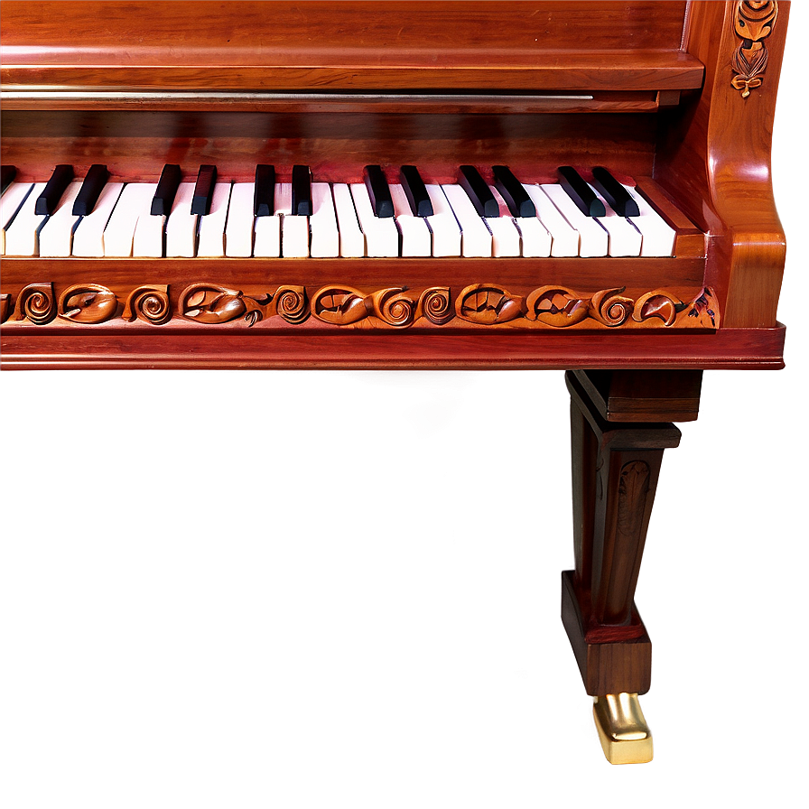 Upright Piano With Detailed Carvings Png Xni2 PNG