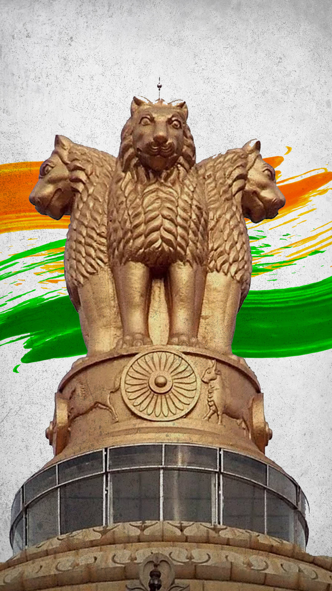 Upsc-statue Med Indiske Farver Wallpaper