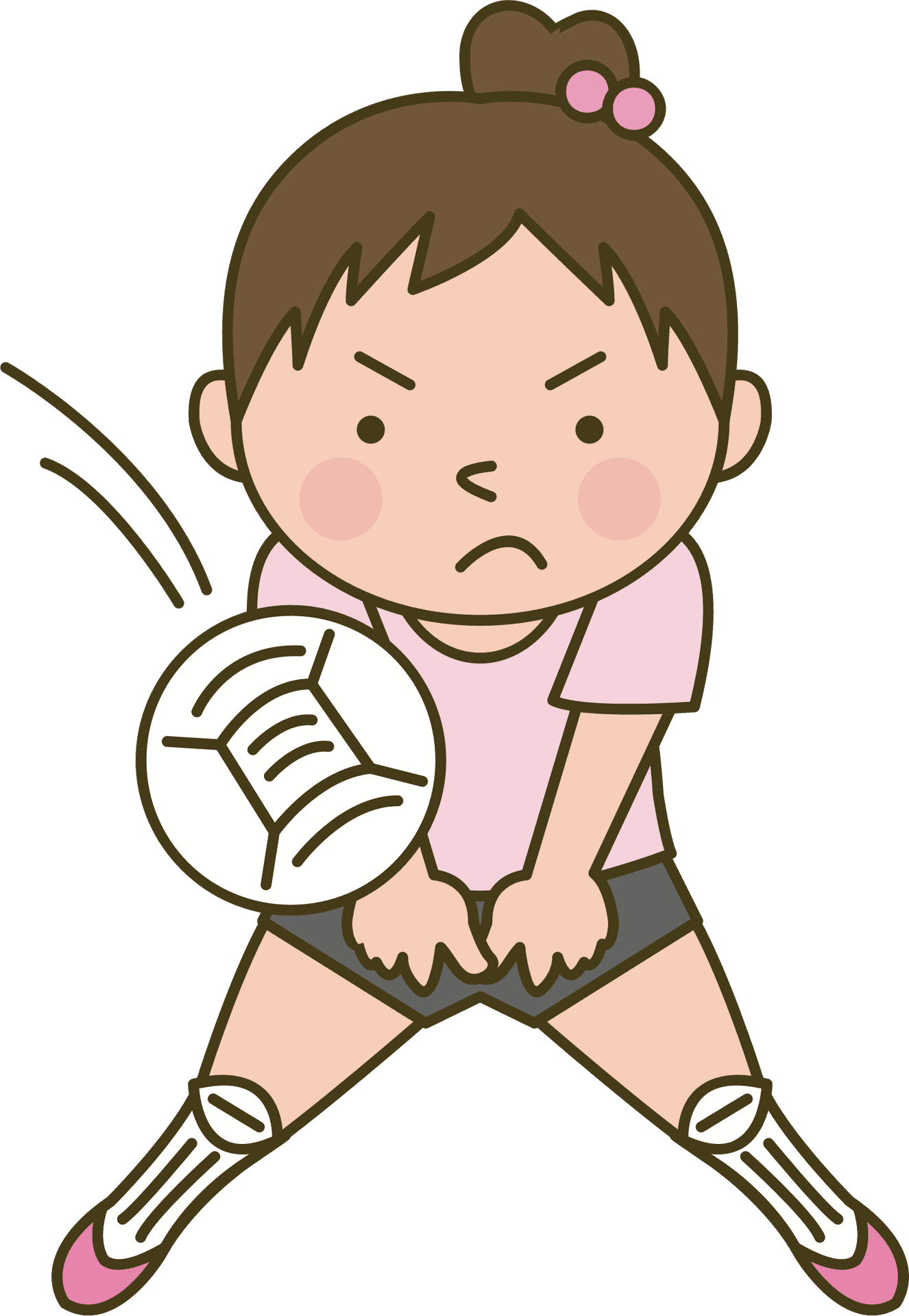 Upset Cartoon Volleyball Player.png PNG