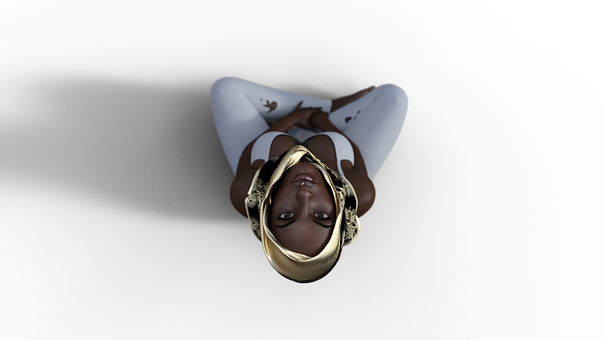 Upside Down Girl Portrait PNG