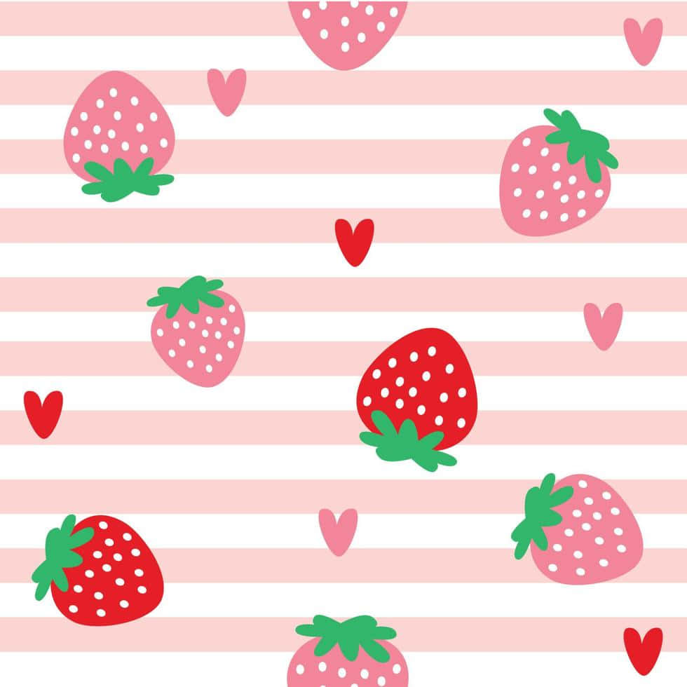 Upside Down Pastel Cute Strawberry Wallpaper