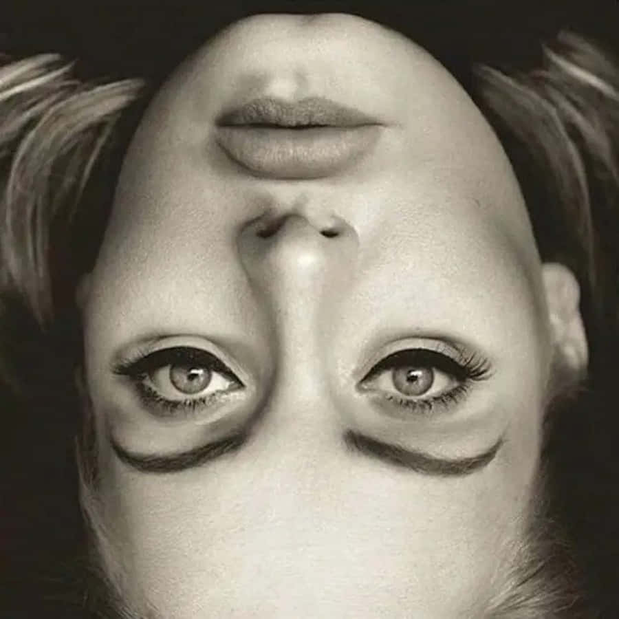 Adele's Face Is Shown In Black And White