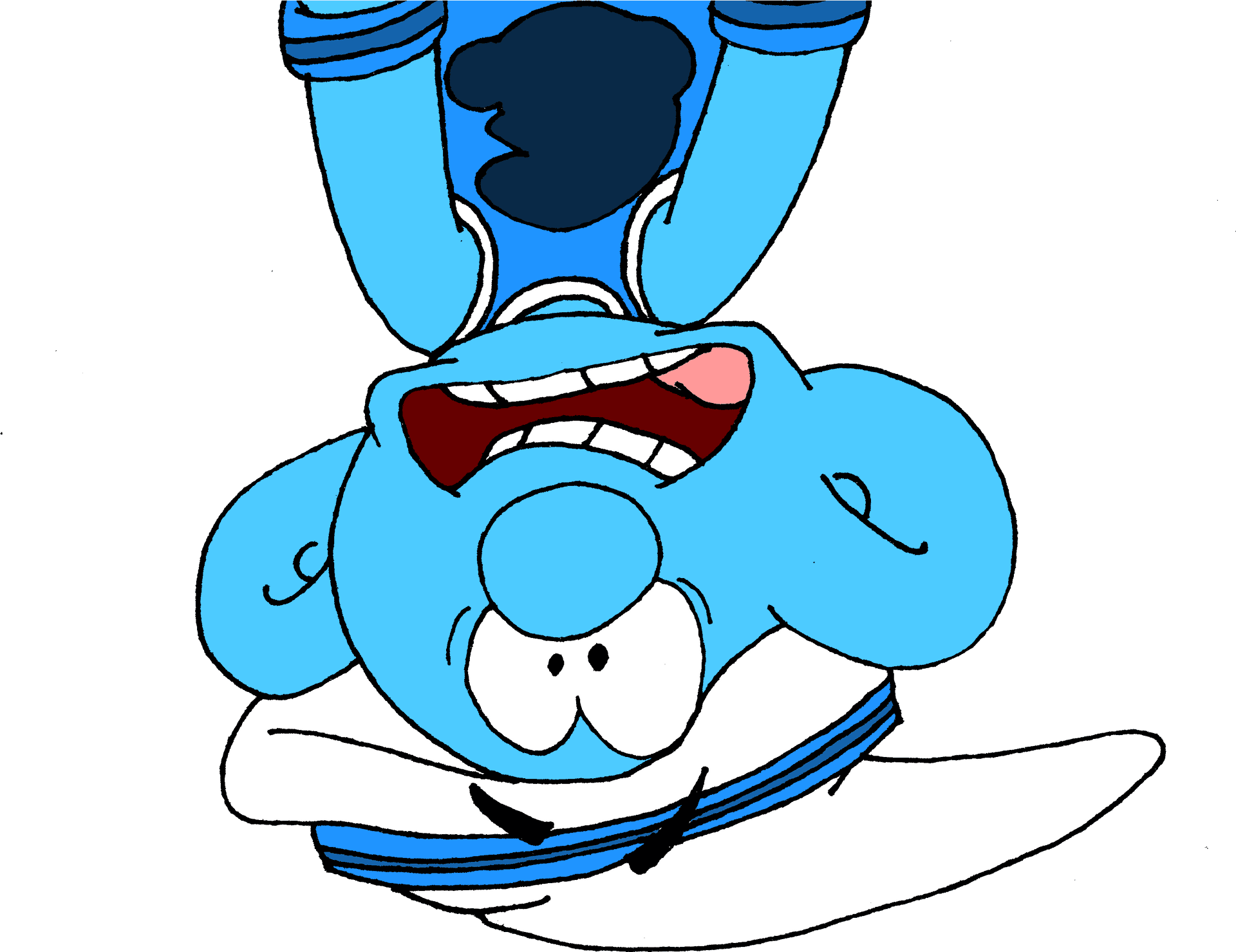 Upside Down Smurf Laughing PNG