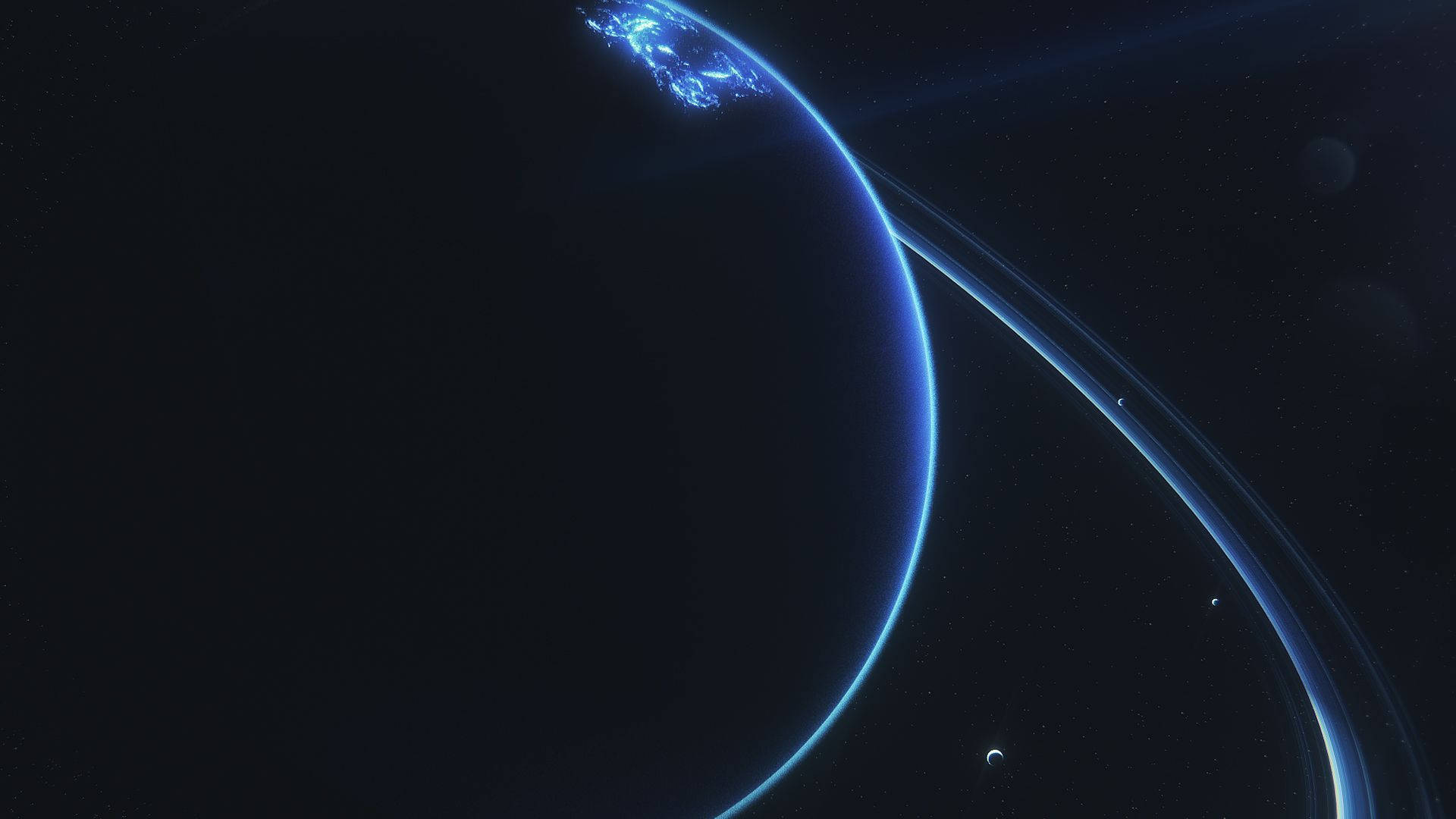 Uranus Blå Ring Nebula Tapet Wallpaper