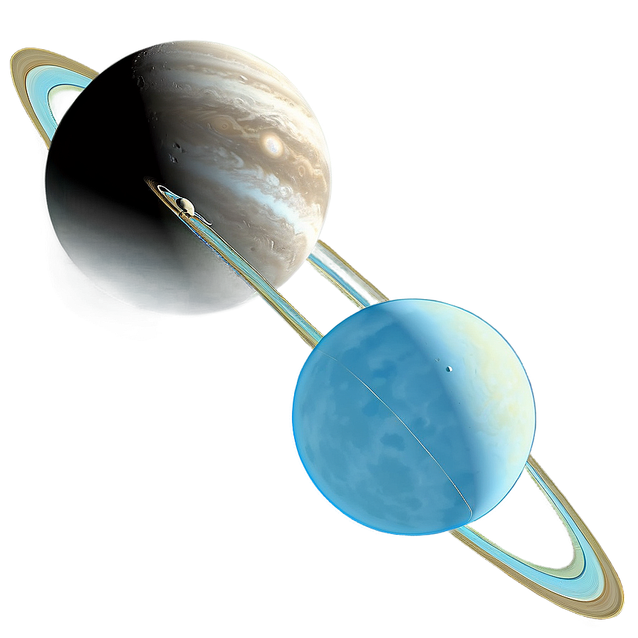 Uranus With Satellite Moons Png 05242024 PNG