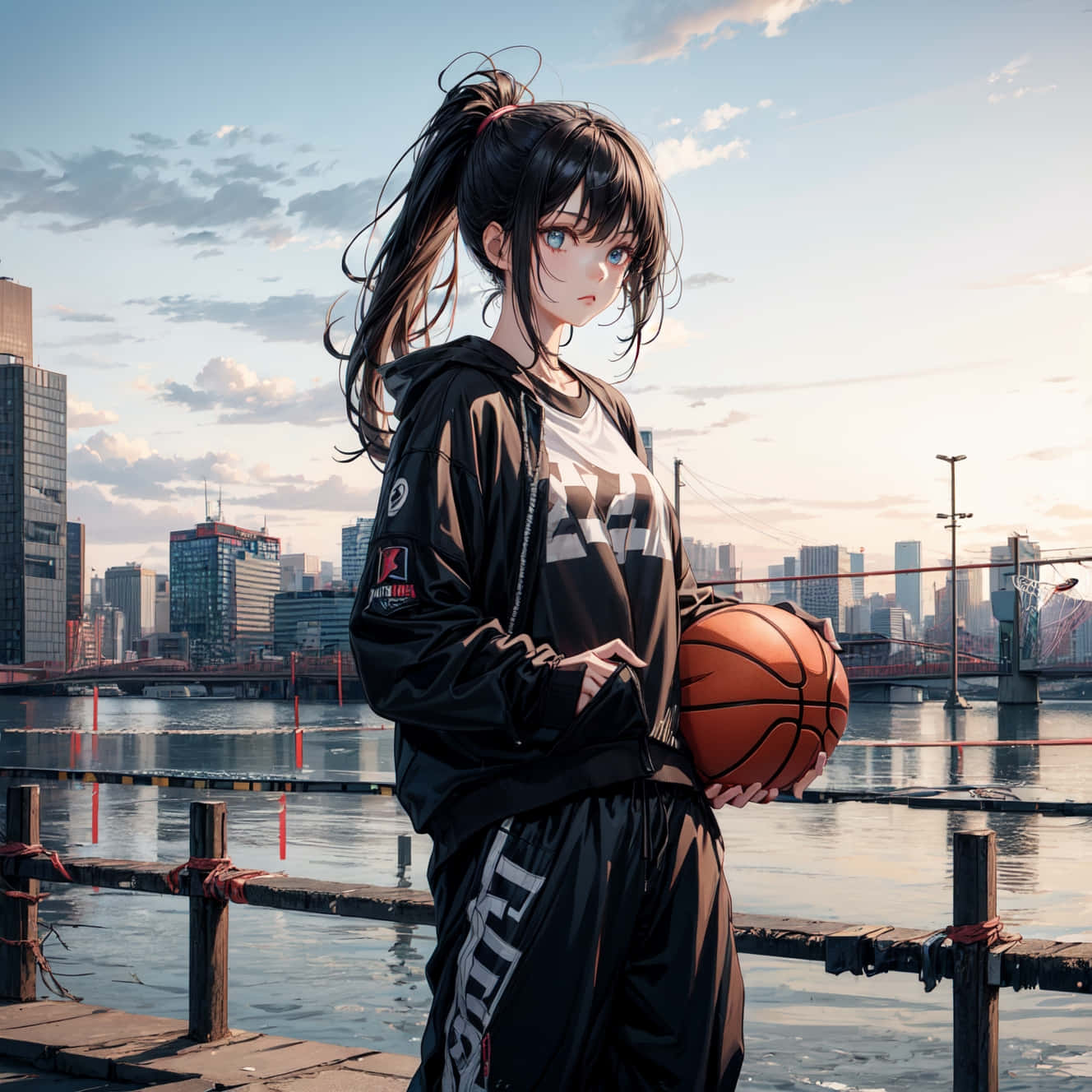 Urban Basketball Girl Aesthetic Wallpaper