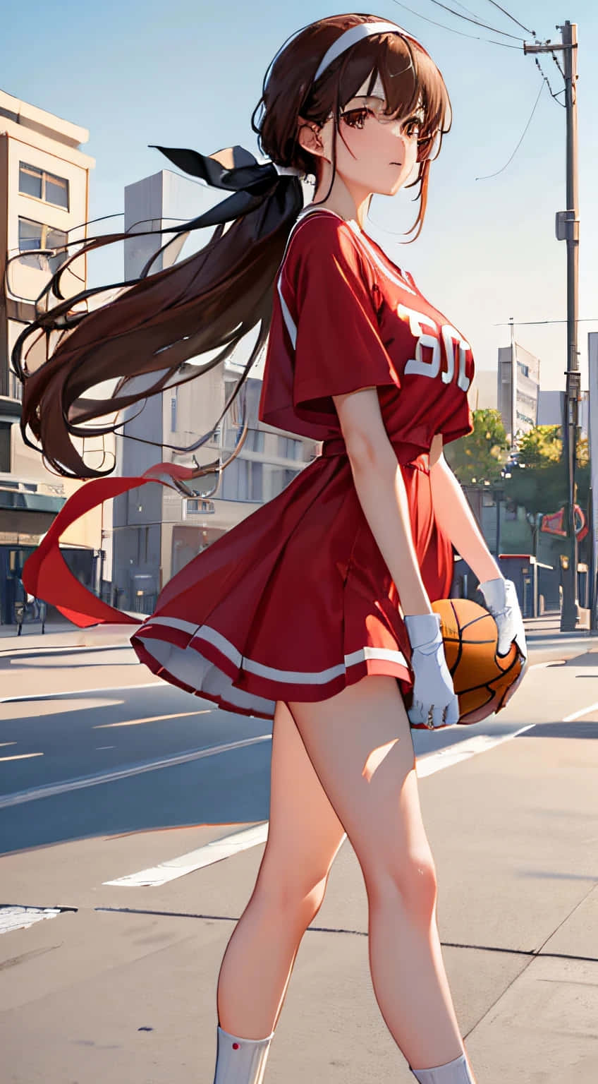 Urban Basketball Girl Art Wallpaper
