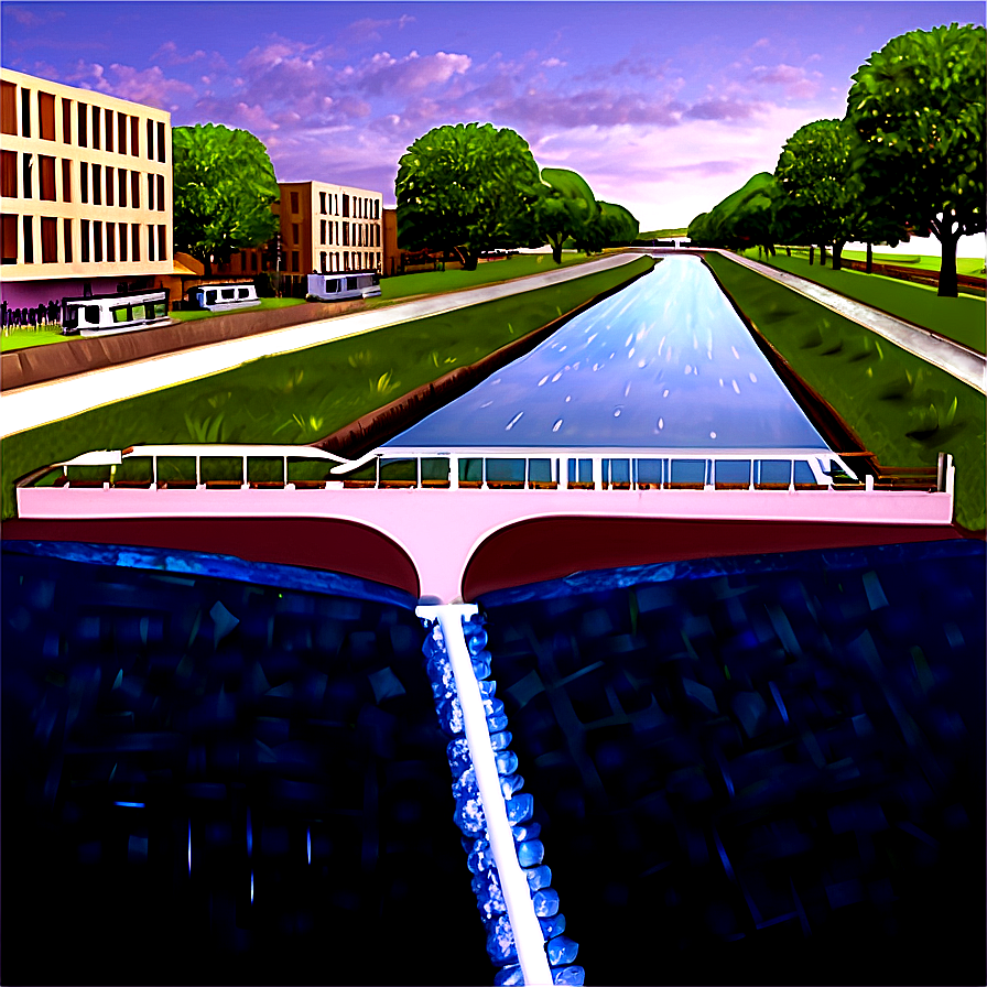 Urban Canal System Design Png 96 PNG