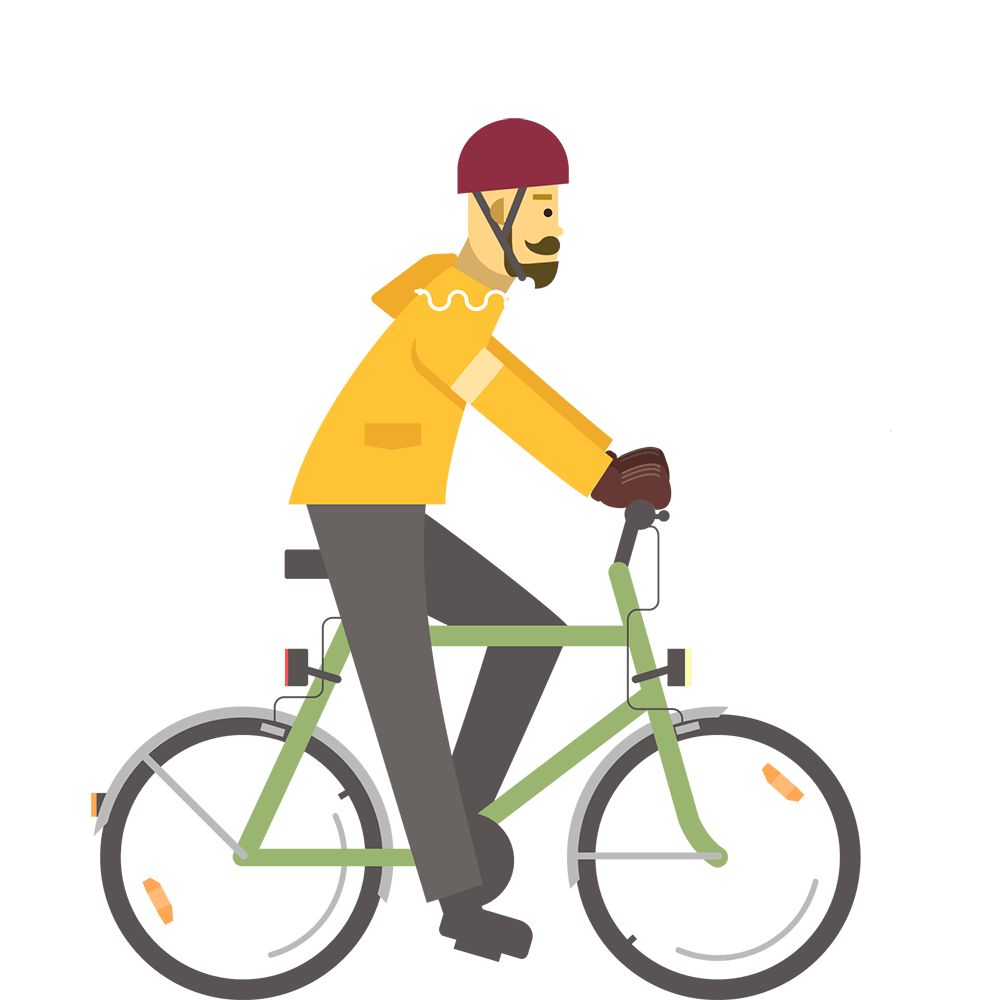 Urban Cyclist Illustration PNG