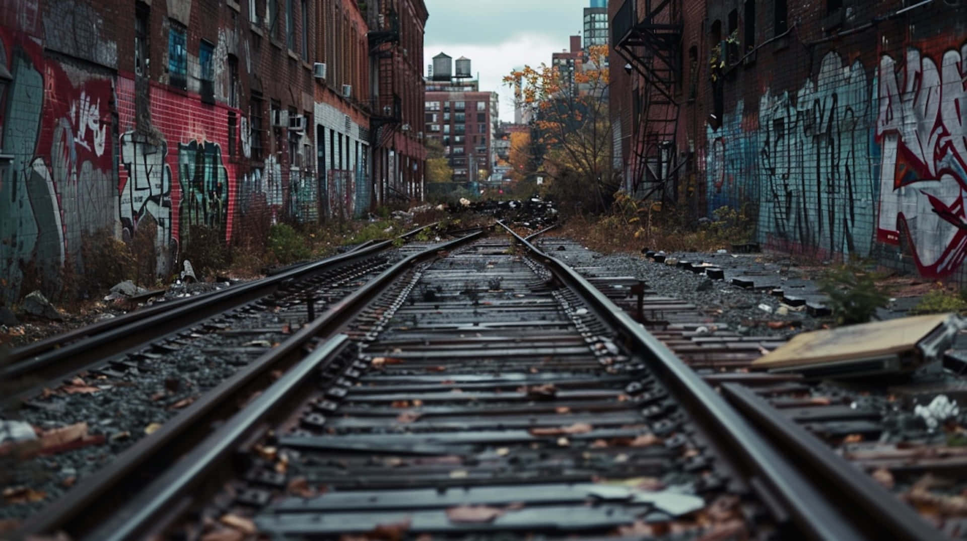 Urban Decay Railroad Tracks Wallpaper