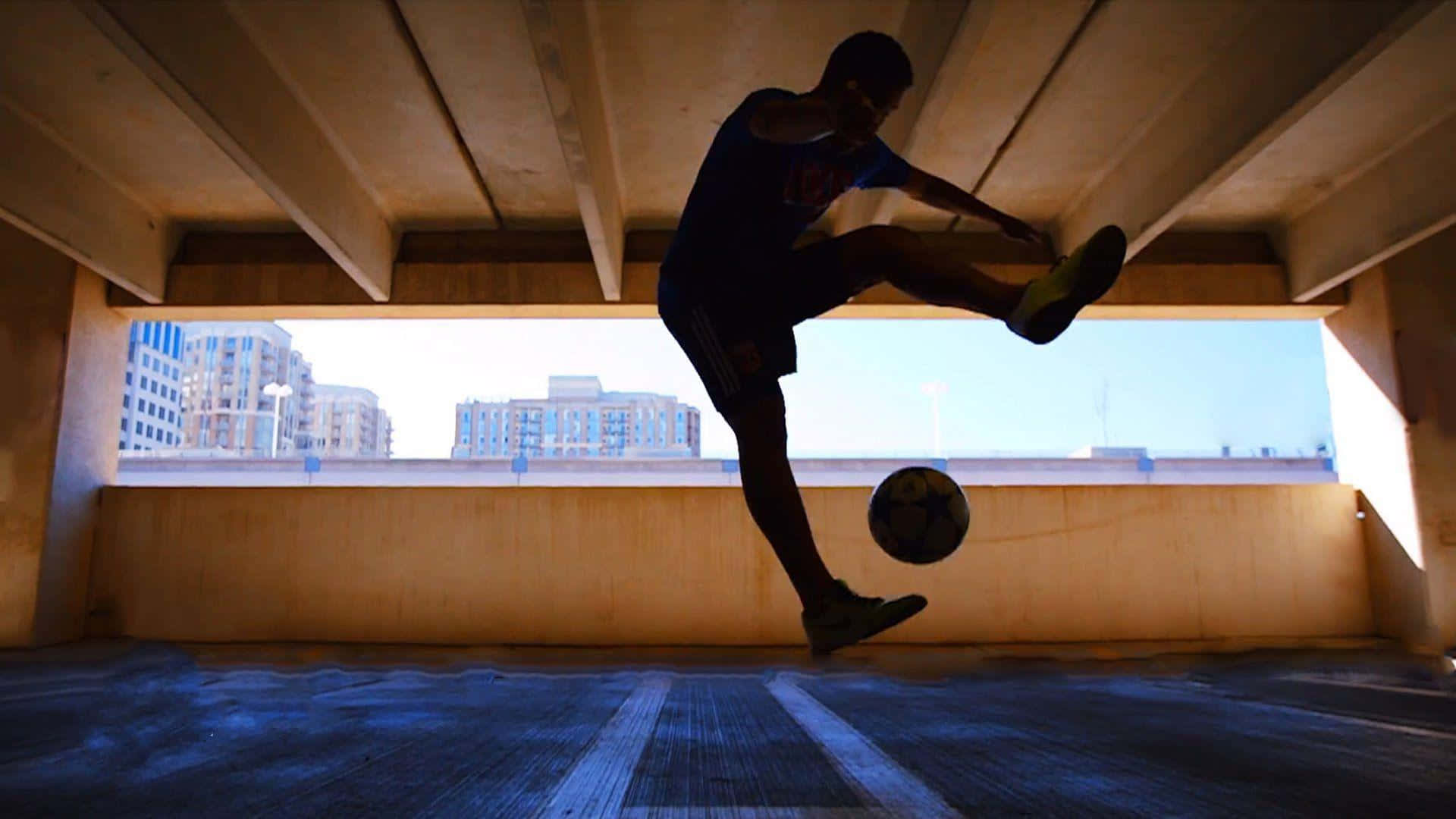 Urban Freestyle Soccer Silhouette Wallpaper