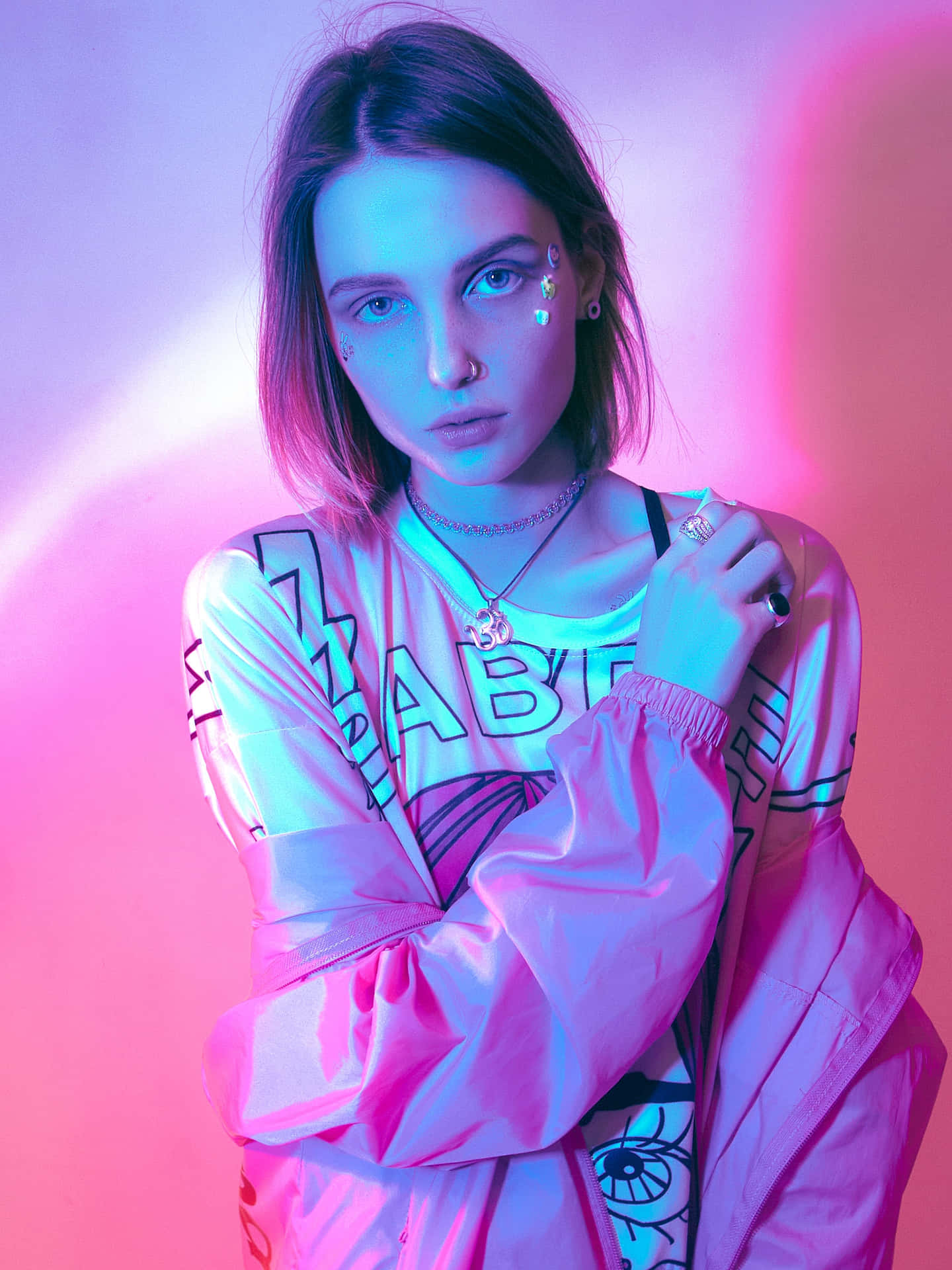 Download Urban Girl In Neon Fashion Wallpaper | Wallpapers.com
