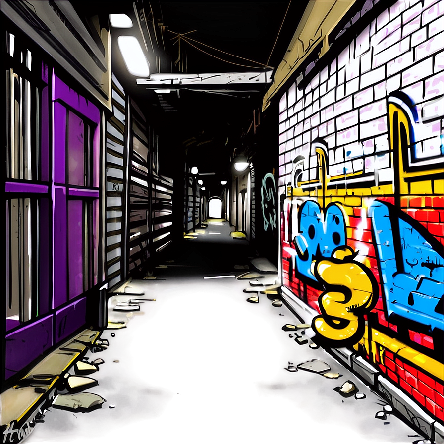 Urban Graffiti Alleyway Png Tne91 PNG