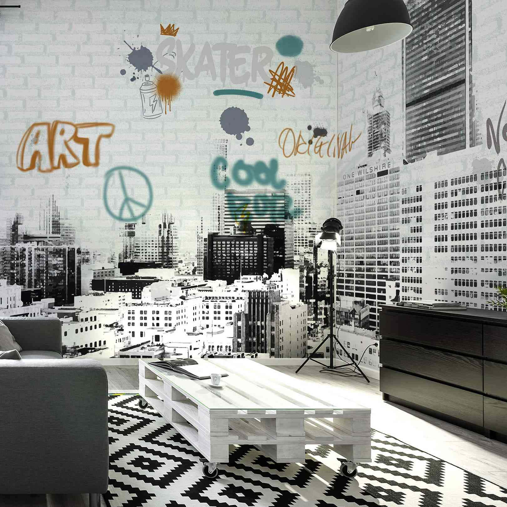 Stedelijke Graffiti Wallpaper Kamer Achtergrond