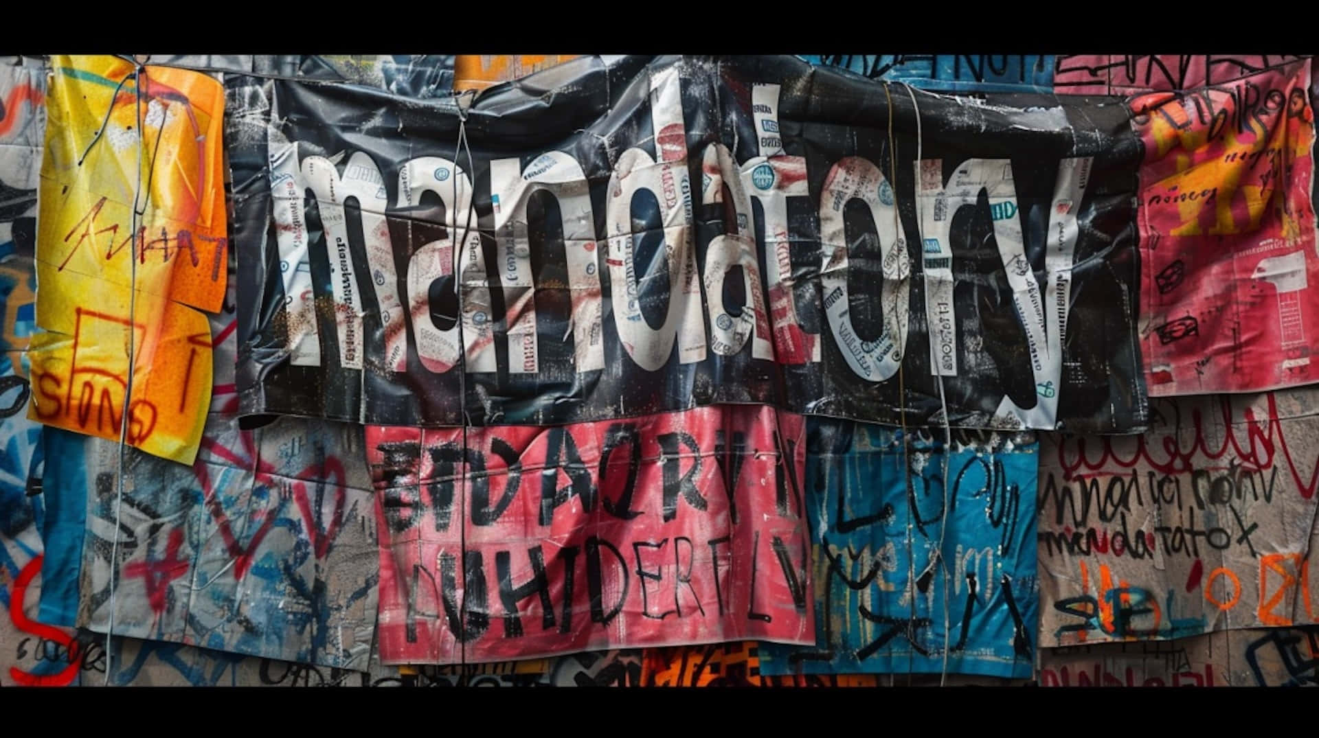Urban Mandatory Graffiti Collage Wallpaper