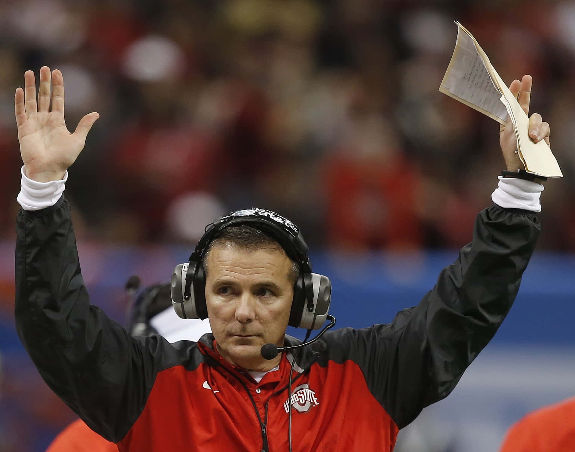 Ohio State football head coach Urban Meyer in action