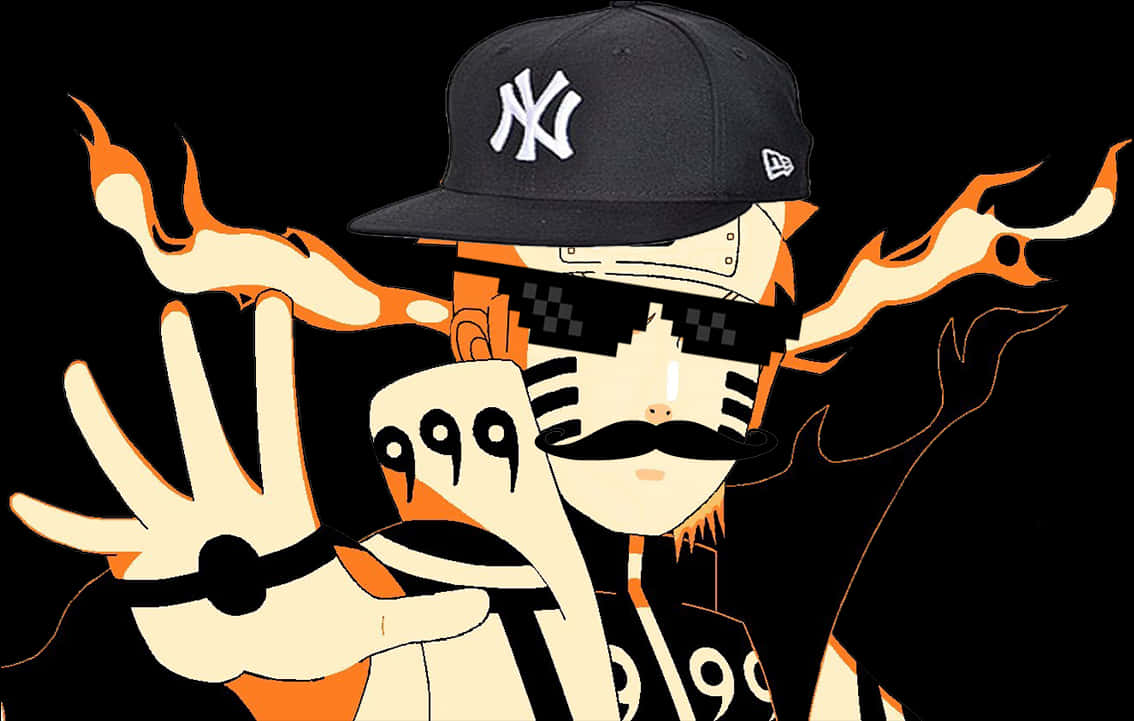 Urban Narutowith Flames PNG