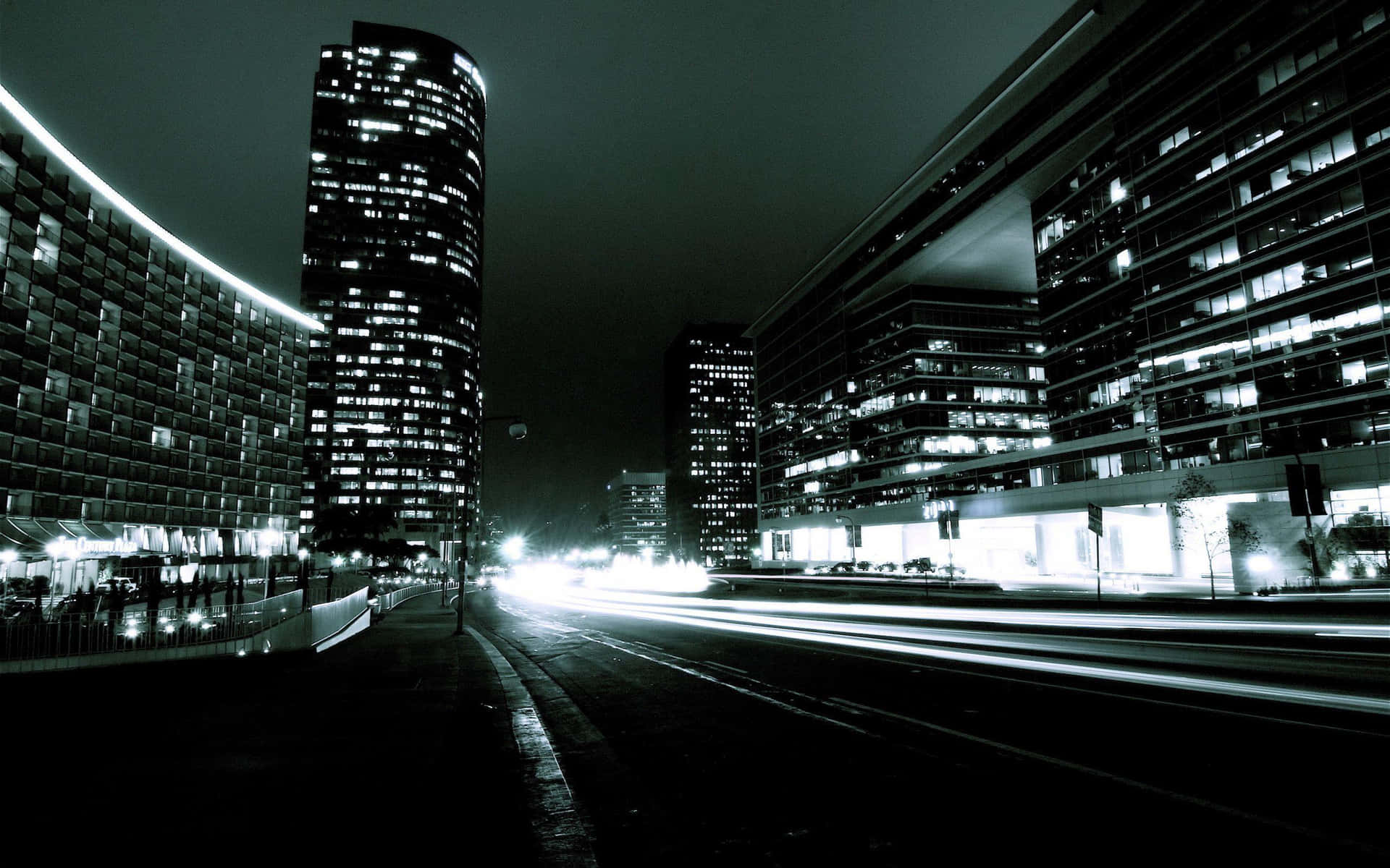 Urban_ Night_ Lights_ Monochrome.jpg Wallpaper