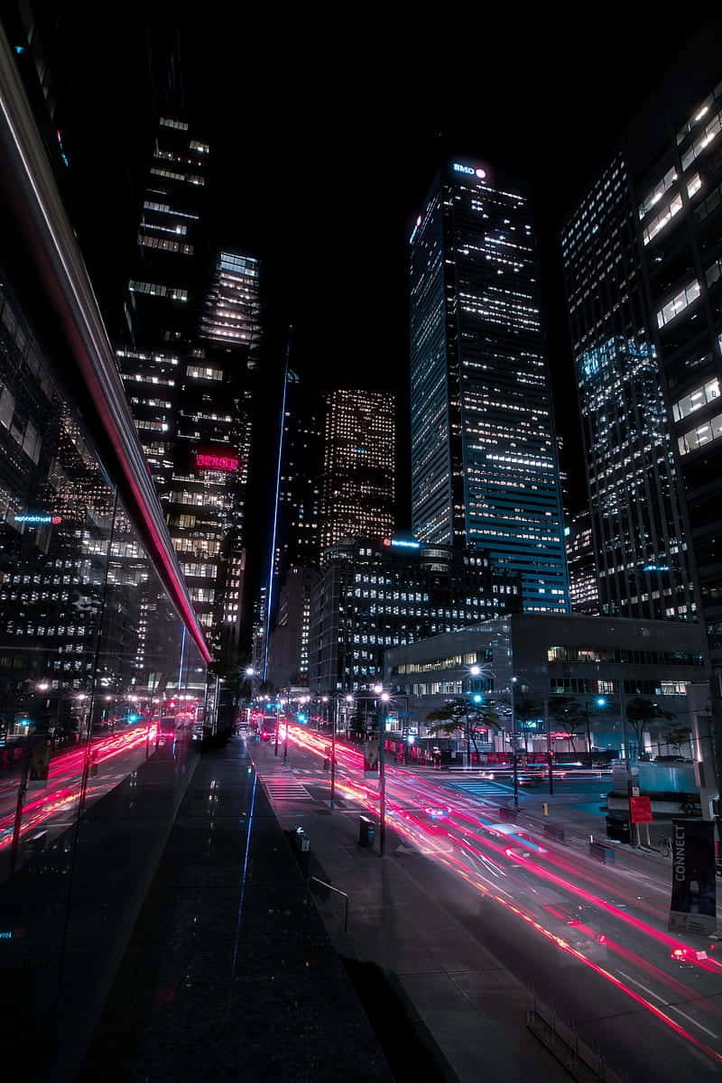 Urban Night Lights Traffic Long Exposure.jpg Wallpaper