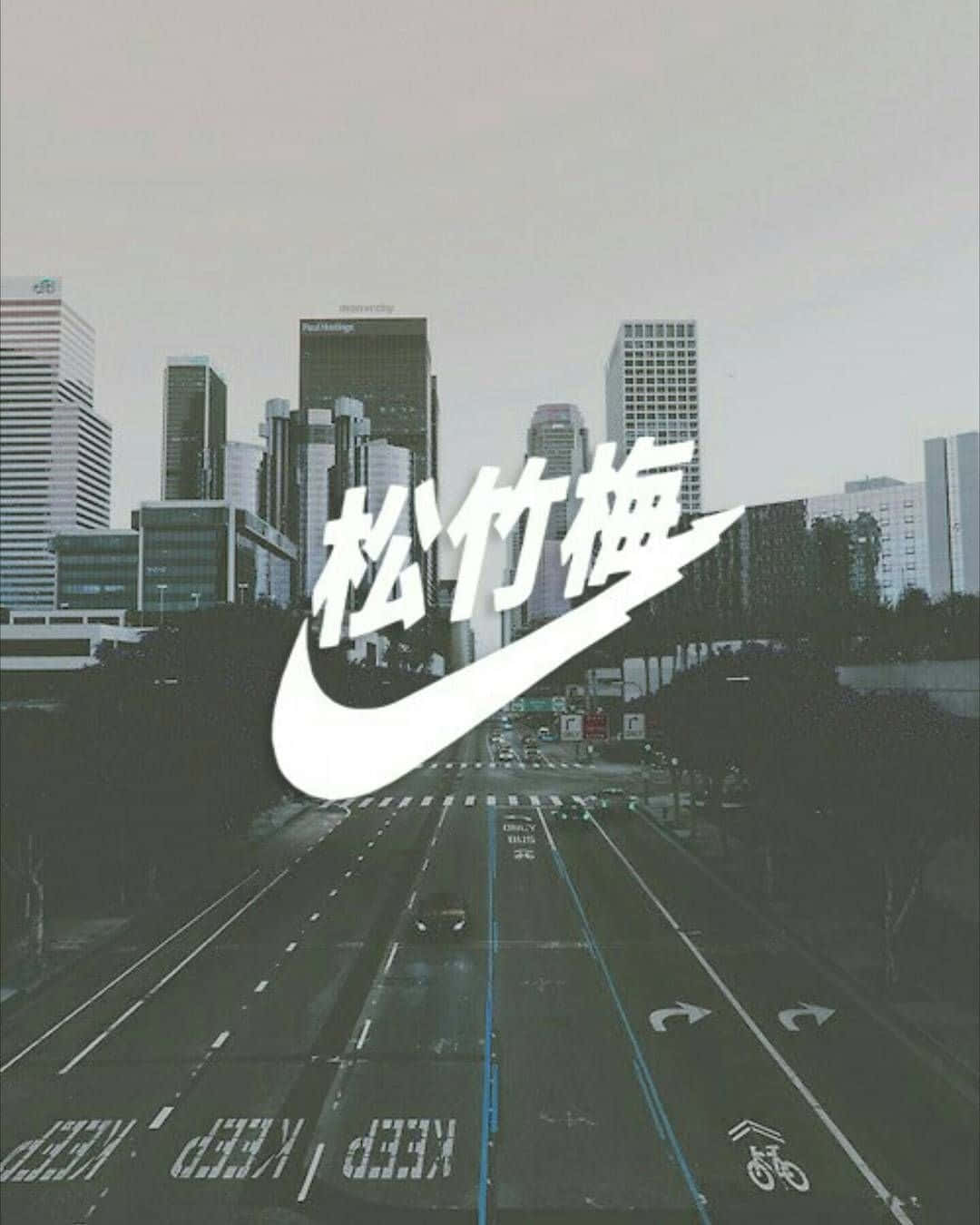 Stedelijke Nike Esthetiek Met Swoosh Overlay Achtergrond