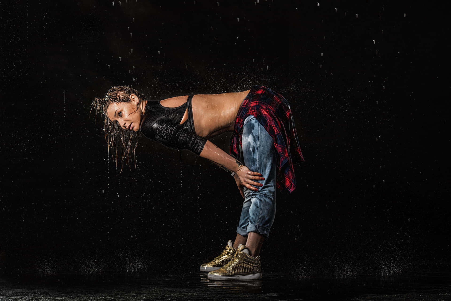Urban Rain Dance Performance Wallpaper