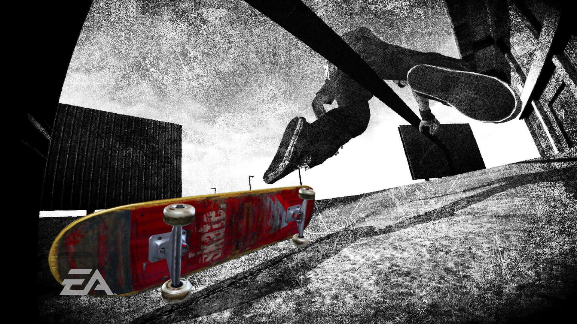 Urban Skateboard Trick Shadow Wallpaper