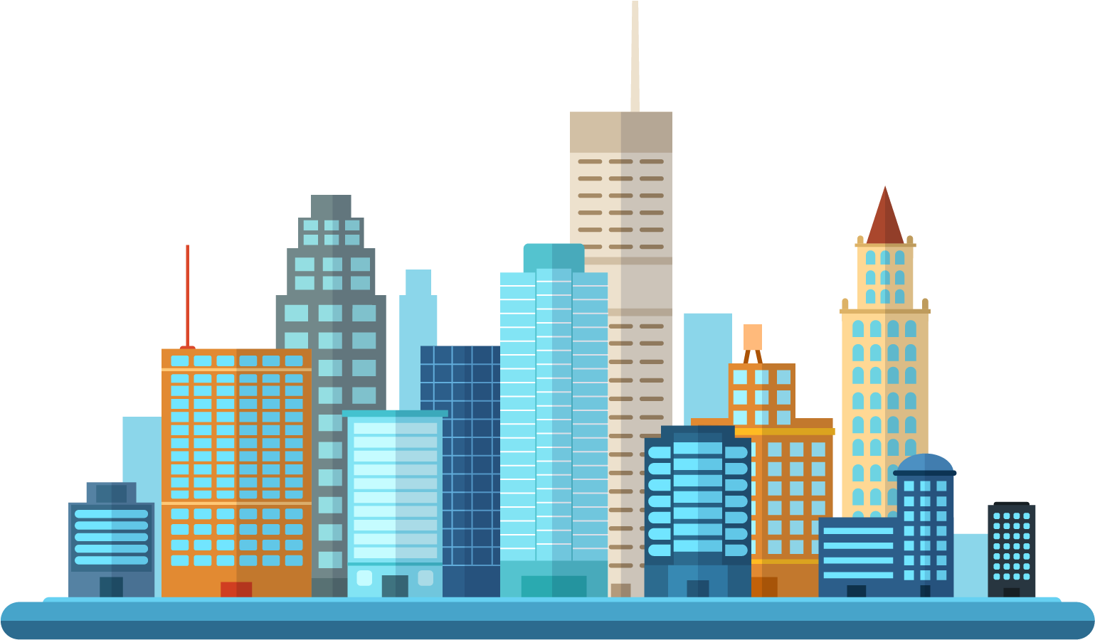 Urban Skyline Illustration PNG