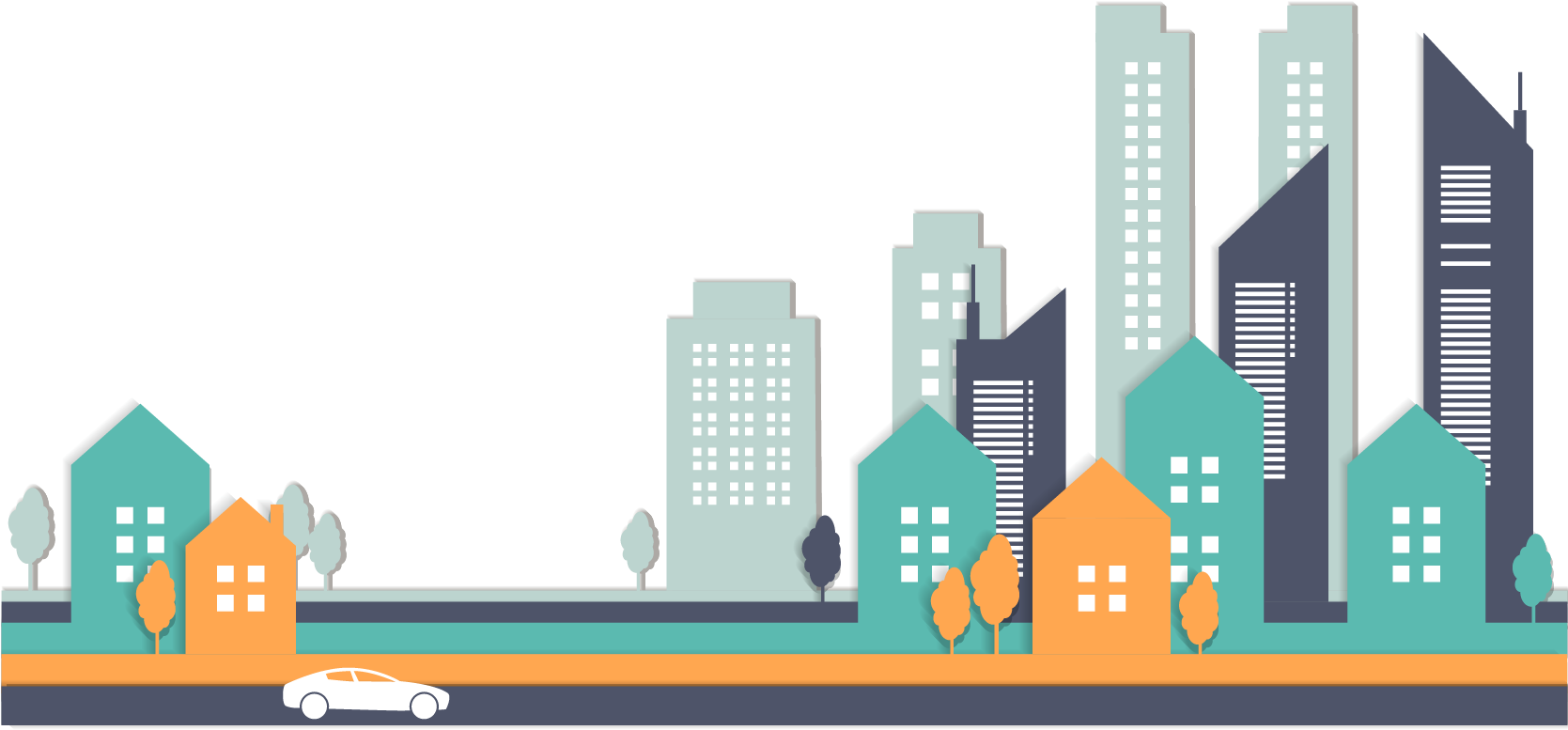 Urban Skyline Vector Illustration PNG