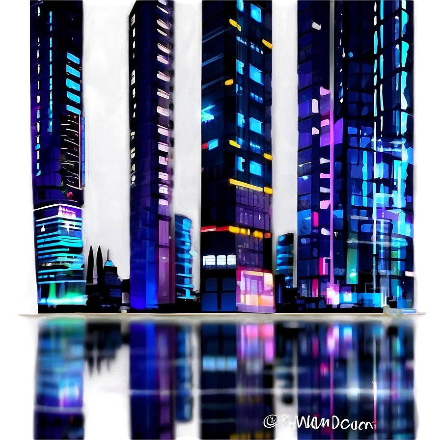 Urban Techno Nightscape Png 64 PNG