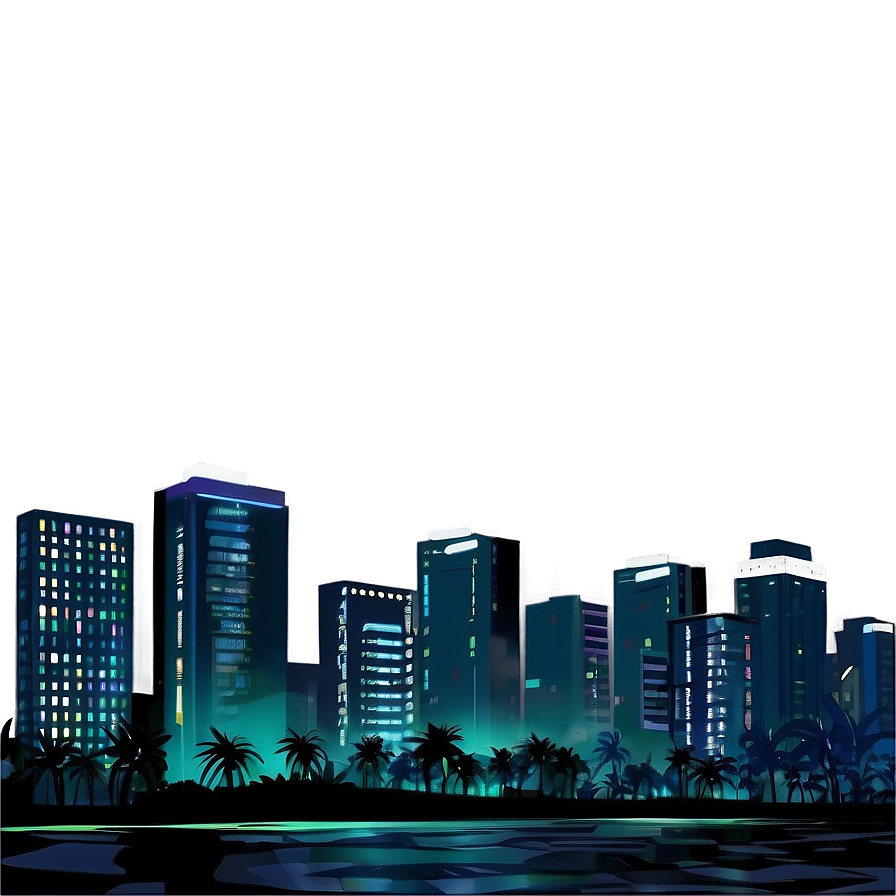 Urban Techno Nightscape Png Hpx PNG