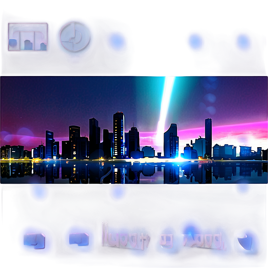 Urban Techno Nightscape Png Xjy41 PNG