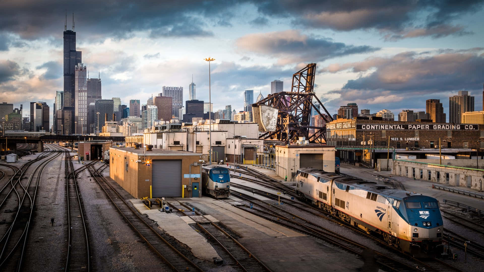 Urban Train Stationat Dusk Wallpaper