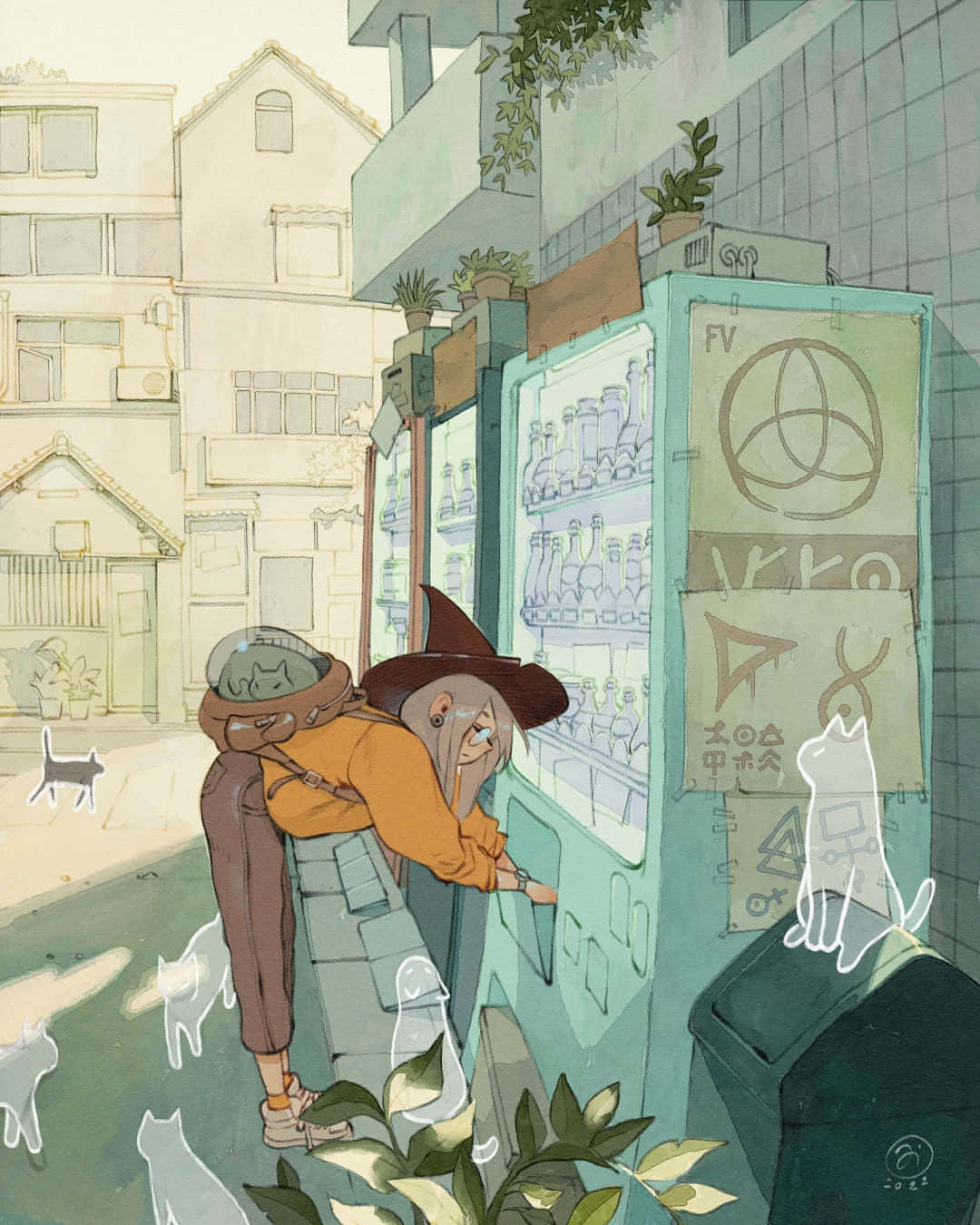 Urban Witch Vending Machine Art Wallpaper