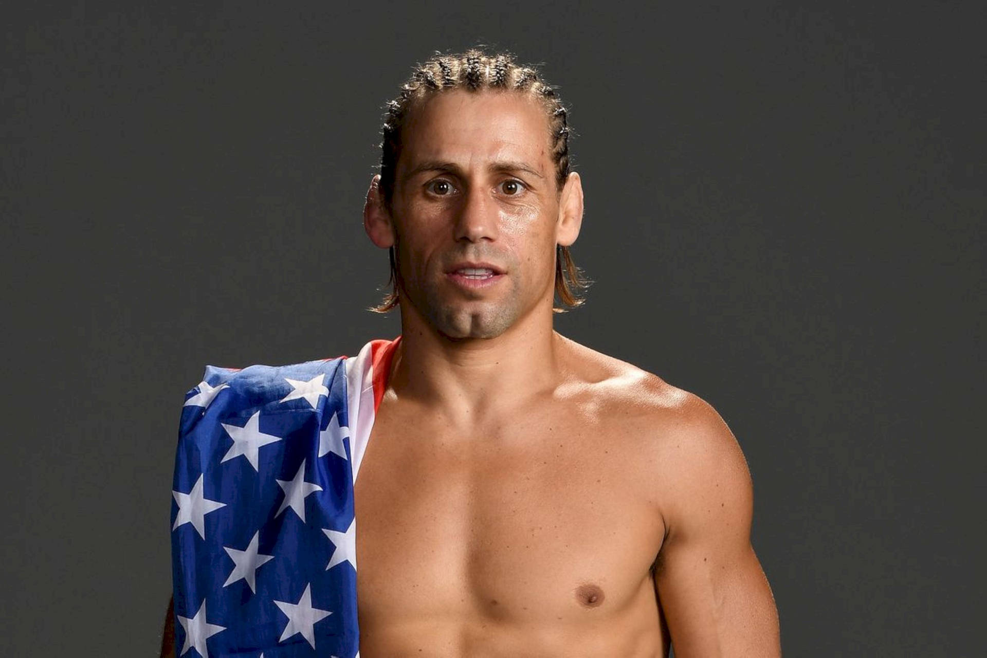Urijah Faber With The American Flag Wallpaper