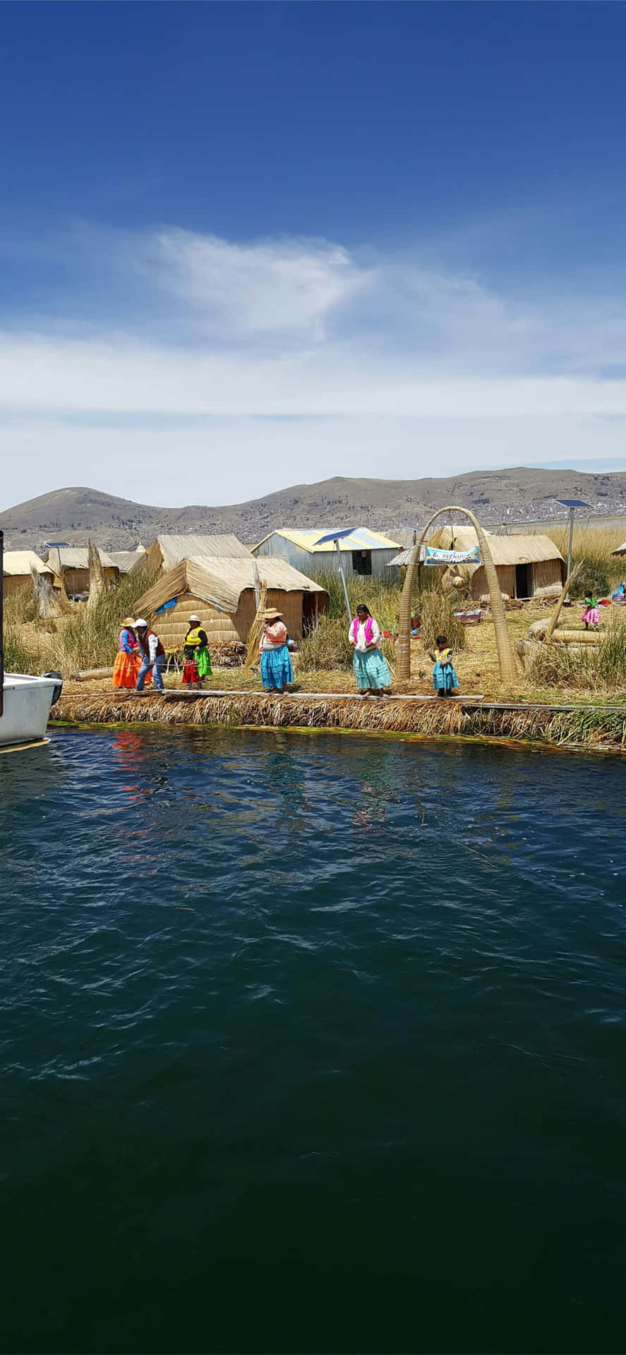Urosflytande Öar Lake Titicaca. Wallpaper