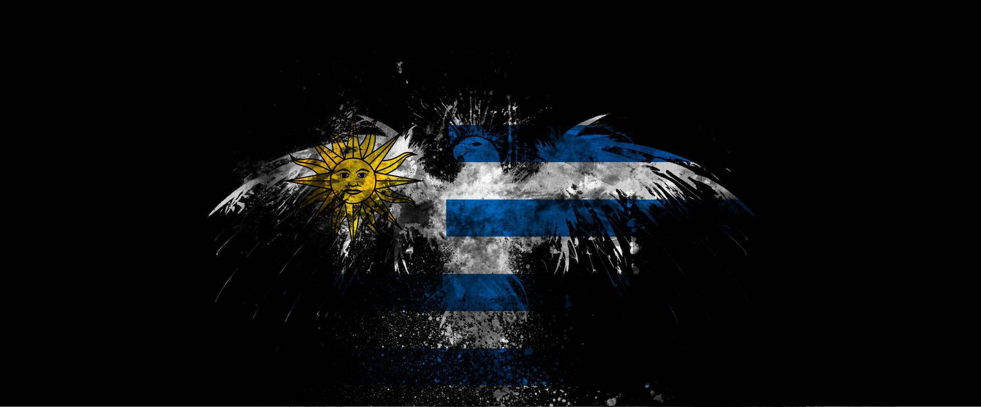 Uruguay Flag In Bird Pattern
