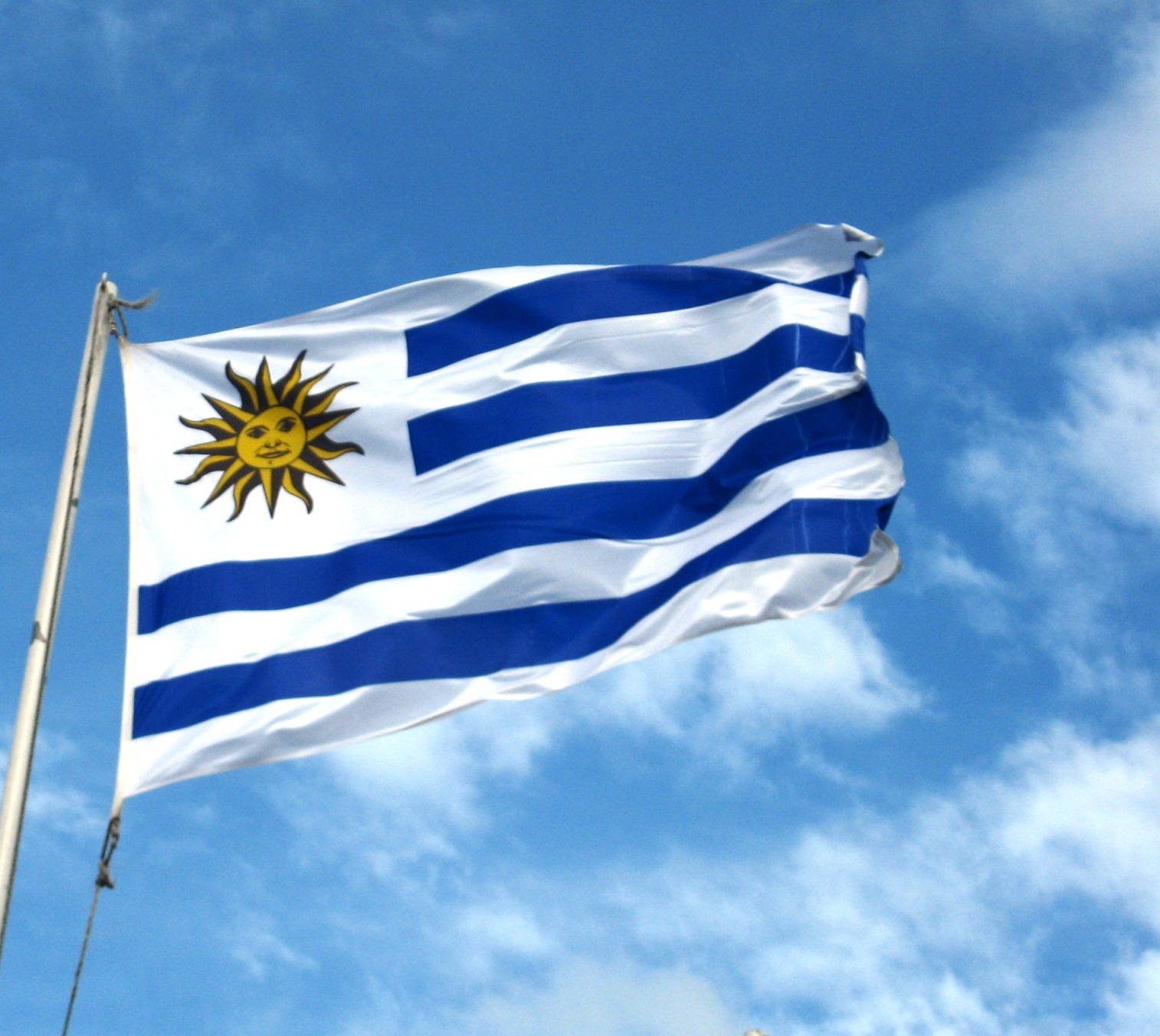 Uruguay Flag På En Pæl Wallpaper