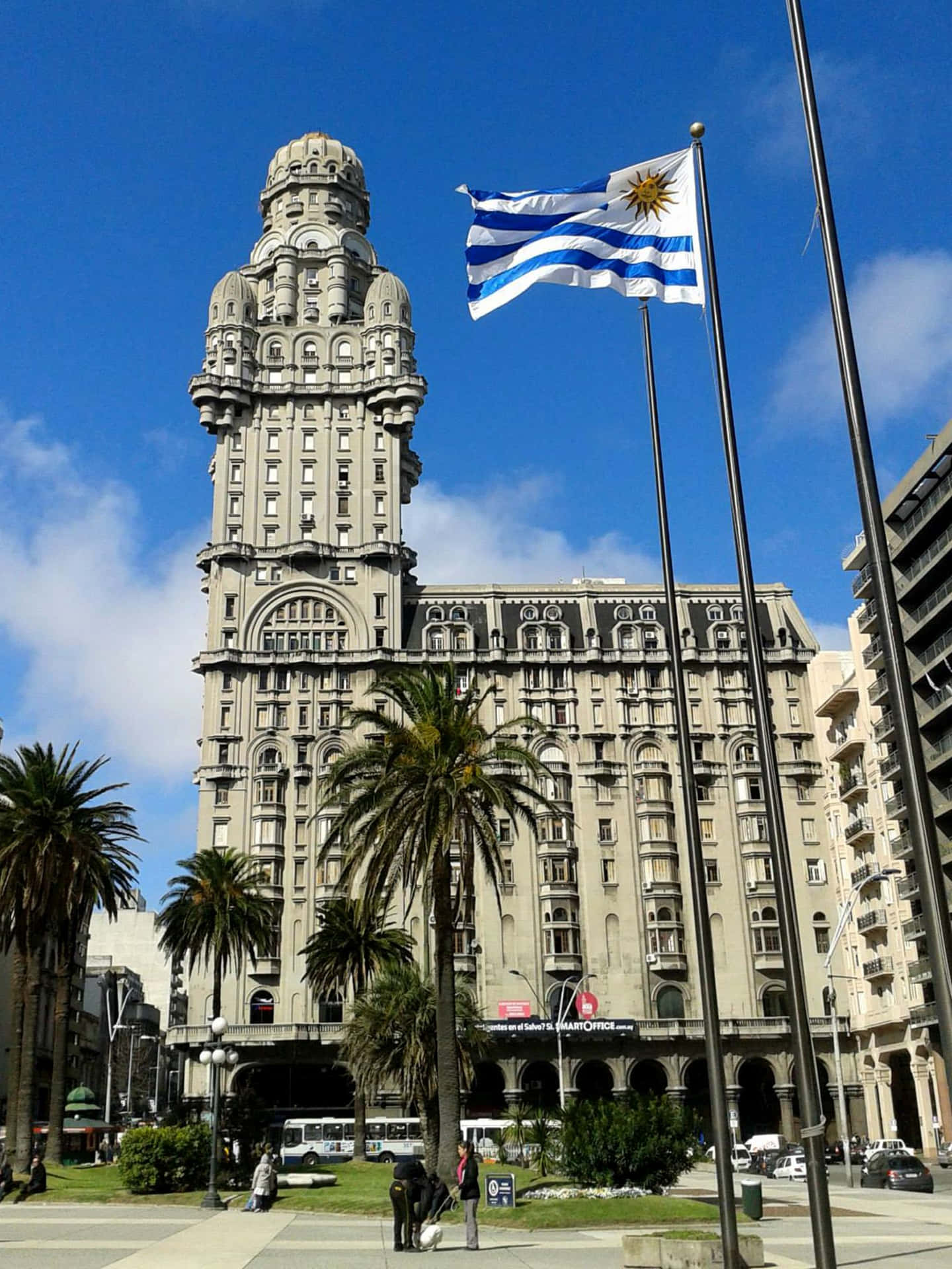 Uruguay Flag Palacio Salvo Wallpaper