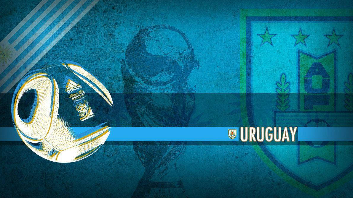Uruguay National Football Team Blå Kunst Mænds Flag Wallpaper Wallpaper