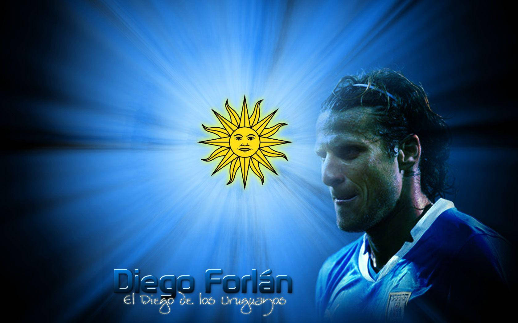 Uruguaysnationella Fotbollslag Diego Forlan Konst. Wallpaper