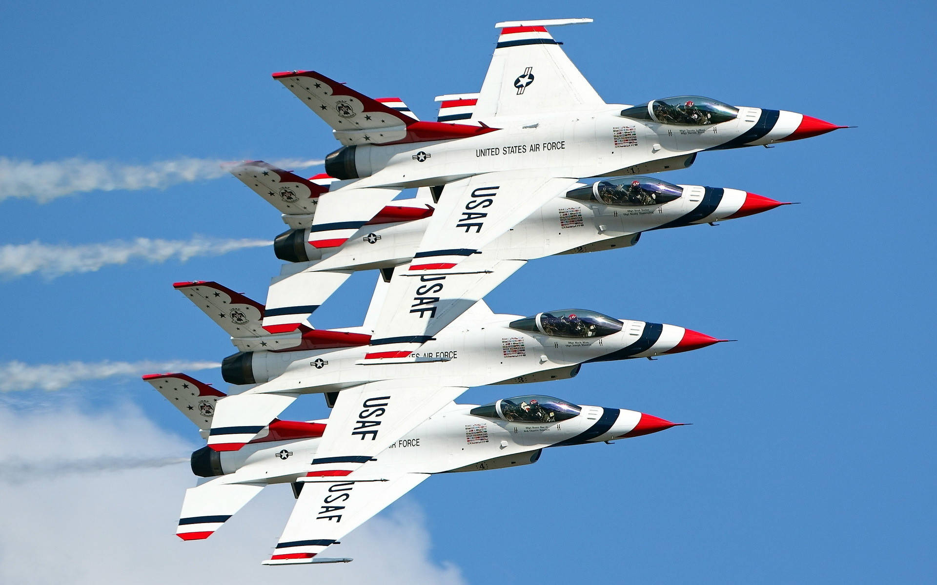 Formazione Thunderbirds Dell'aeronautica Americana Sfondo