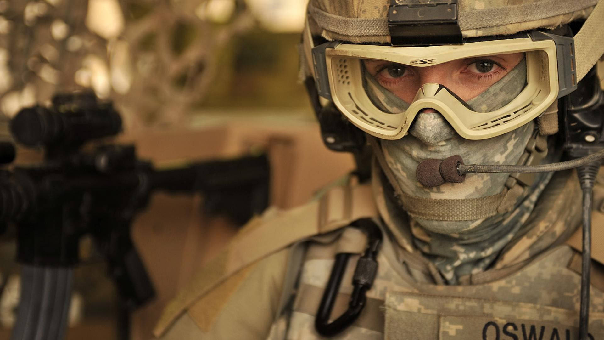 US Army Desert Brown Goggles Wallpaper